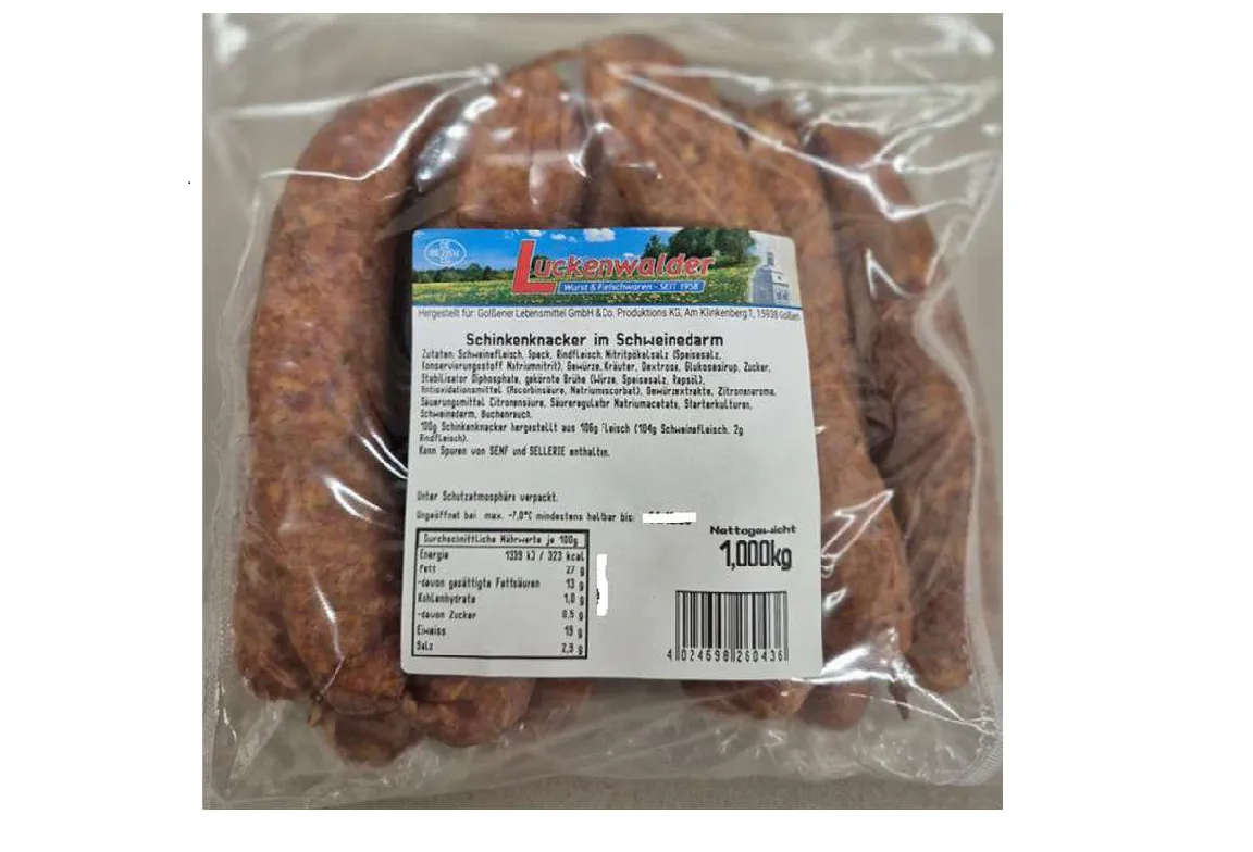 Schinkenknacker im Schweinedarm 10x100 Gramm