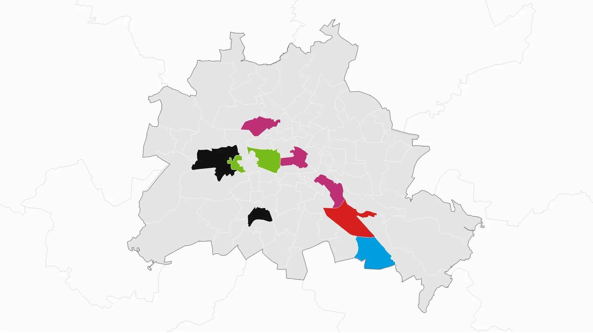 Berlin: Karte mit den Ergebnissen der Abgeordnetenhauswahl 2026